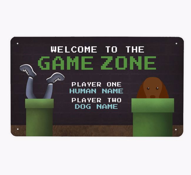 Game Zone: Personalized {breedFullName} Metal Sign